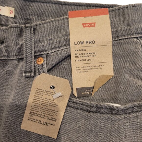Levis Low Pro Straight Leg Jeans Gray Size 29 Mid Rise Relaxed Fit Splatter Desi - Picture 5 of 8